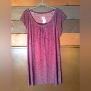 2X 18-20 Beautiful Cap Sleeve Comfy Purple and Black Lace & Floral Nightgown